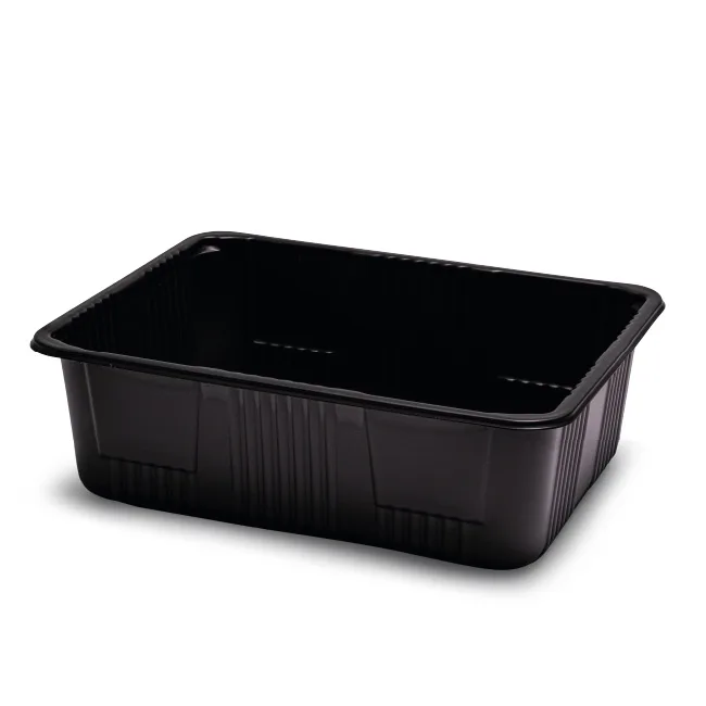 Salladsforpackning Svart 185X144X61Mm