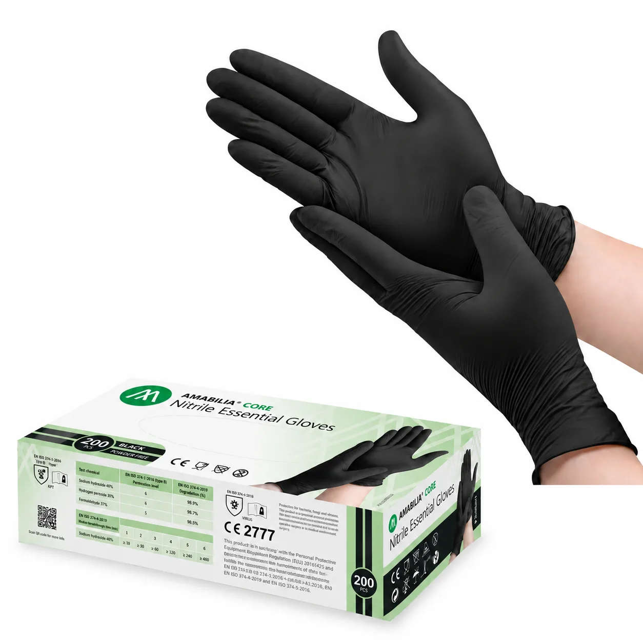 Nitrilhanske svart XL