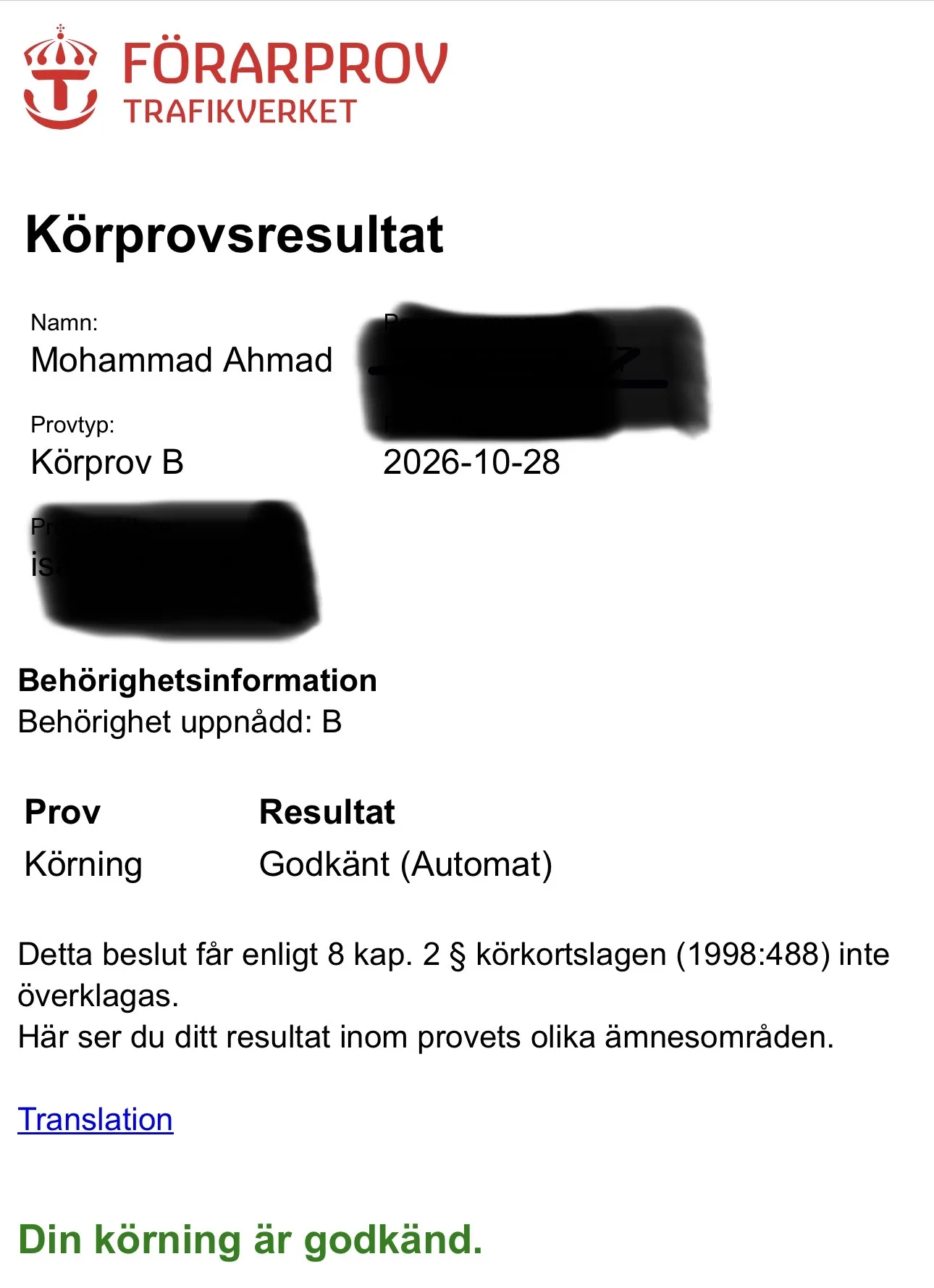 Bild från Körkortcenter